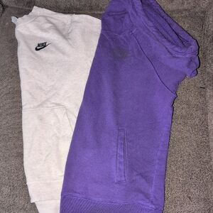 Nike Gray and Purple Sweatshirts